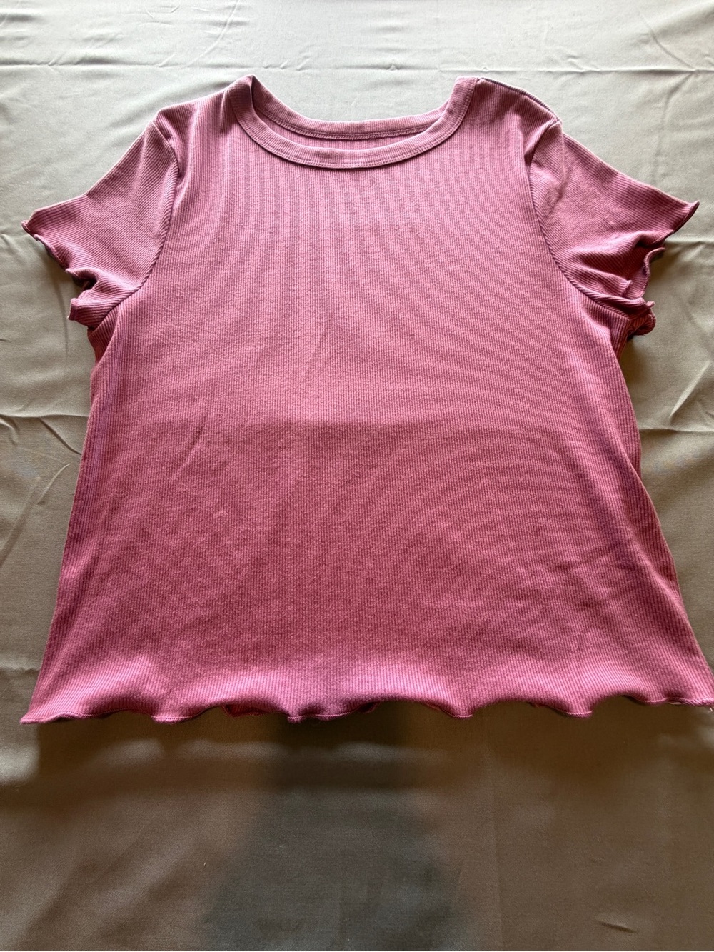 Everyday Pink Ribbed Crop Tee